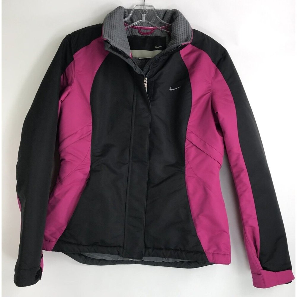 NIKE‎ Jacket Womens Size Medium M 8-10 Black Pink Insulated Winter